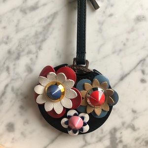 Fendi Floral Bag Charm with Mirror